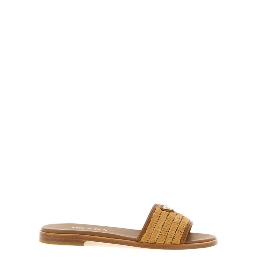Prada Women Raffia Slides